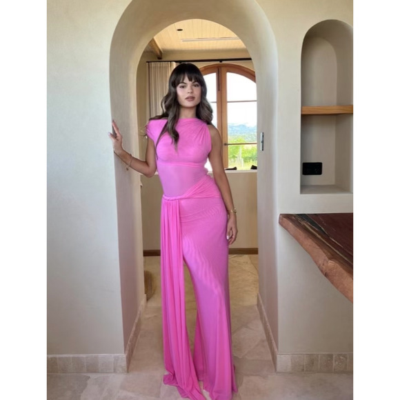 Misha THE 'SISAL' MESH DRESS Orchid Pink L - Picture 1 of 12